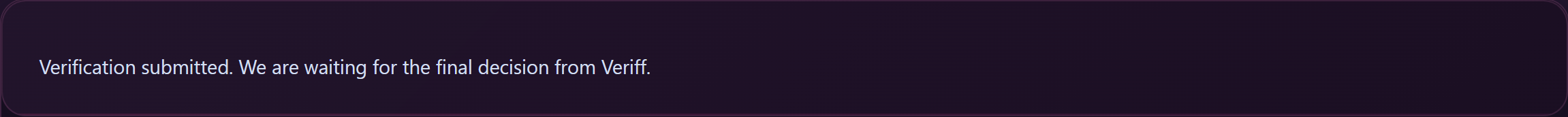 While verification is pending, going live stays locked.